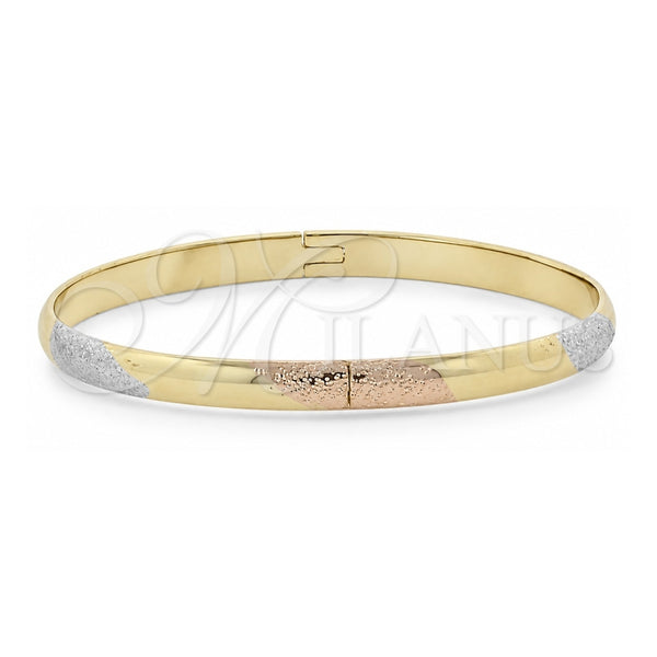 Aro Individual 5.231.004 Oro Laminado, Diamantado, Tres Tonos (Grosor 06 MM, Talla 5 (2,50 de Diámetro))