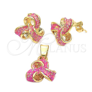 Juego de Arete y Dije de Adulto 5.052.005 Oro Laminado, Esmaltado, Tono Dorado