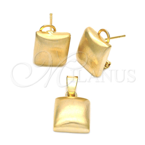 Juego de Arete y Dije de Adulto 5.053.005 Oro Laminado, Pulido, Tono Dorado