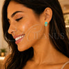 Arete Dormilona 02.64.0227 *PROMO* Oro Laminado, Diseño de Zapato, Esmaltado Turquesa, Tono Dorado