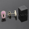 Arete Dormilona 02.64.0231 *PROMO* Oro Laminado, Diseño de Zapato, Esmaltado Rosado, Tono Dorado