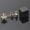 Arete Dormilona 02.64.0244 *PROMO* Oro Laminado, Diseño de Estrella, Esmaltado Acqua, Tono Dorado