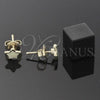 Arete Dormilona 02.64.0302 *PROMO* Oro Laminado, Diseño de Estrella, Esmaltado Amarillo, Tono Dorado