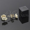 Arete Dormilona 02.64.0325 *PROMO* Oro Laminado, Diseño de Corazón, Esmaltado Amarillo, Tono Dorado