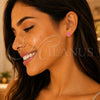 Arete Dormilona 02.64.0405 *PROMO* Oro Laminado, Diseño de Osito, Esmaltado Rosado, Tono Dorado