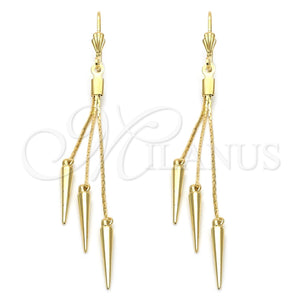 Arete Largo 5.094.009 Oro Laminado, Pulido, Tono Dorado