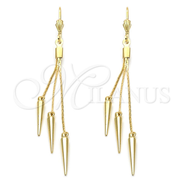 Arete Largo 5.094.009 Oro Laminado, Pulido, Tono Dorado