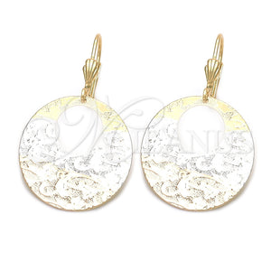 Arete Colgante 5.112.007 Oro Laminado, Pulido, Tres Tonos