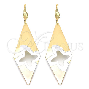 Arete Colgante 5.078.007 Oro Laminado, Pulido, Tres Tonos
