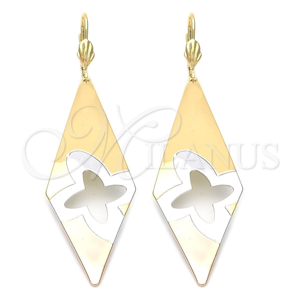 Arete Colgante 5.078.007 Oro Laminado, Pulido, Tres Tonos