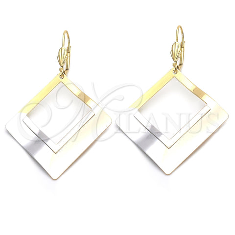 Arete Colgante 5.070.005 Oro Laminado, Pulido, Tres Tonos