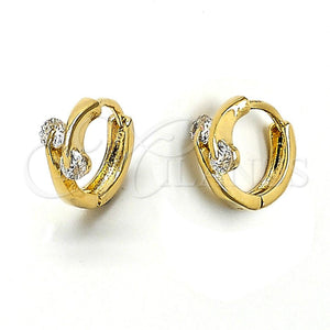 Argolla Huggie 5.131.033 Oro Laminado, con Blanca Zirconia Cubica, Pulido, Tono Dorado