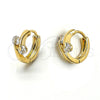 Argolla Huggie 5.131.033 Oro Laminado, con Blanca Zirconia Cubica, Pulido, Tono Dorado