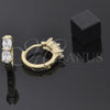 Argolla Huggie 5.131.032 Oro Laminado, con Blanca Zirconia Cubica, Pulido, Tono Dorado