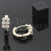 Argolla Huggie 5.130.001 Oro Laminado, con Blanca Zirconia Cubica, Pulido, Tono Dorado