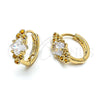 Argolla Huggie 5.132.004 Oro Laminado, con Blanca Zirconia Cubica, Pulido, Tono Dorado
