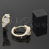 Argolla Huggie 5.132.022 Oro Laminado, con Blanca Zirconia Cubica, Pulido, Tono Dorado