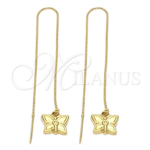 Arete Violador 5.113.003 Oro Laminado, Diseño de Mariposa, Pulido, Tono Dorado