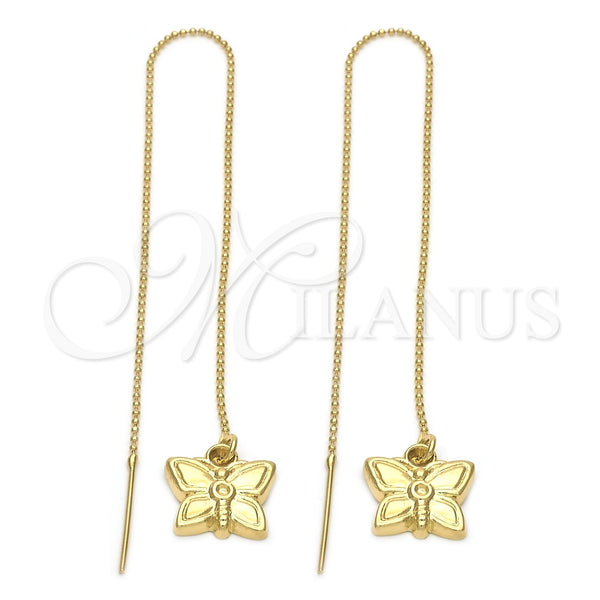 Arete Violador 5.113.003 Oro Laminado, Diseño de Mariposa, Pulido, Tono Dorado