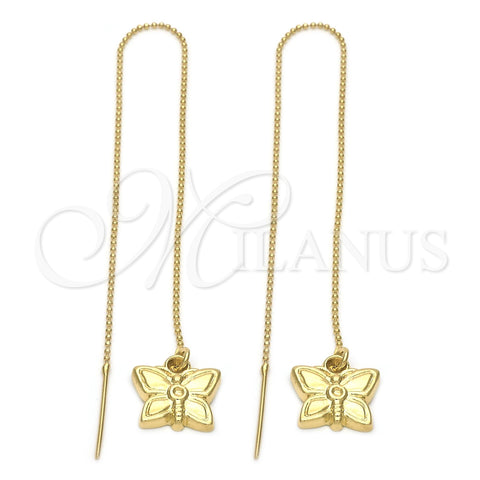 Arete Violador 5.113.003 Oro Laminado, Diseño de Mariposa, Pulido, Tono Dorado