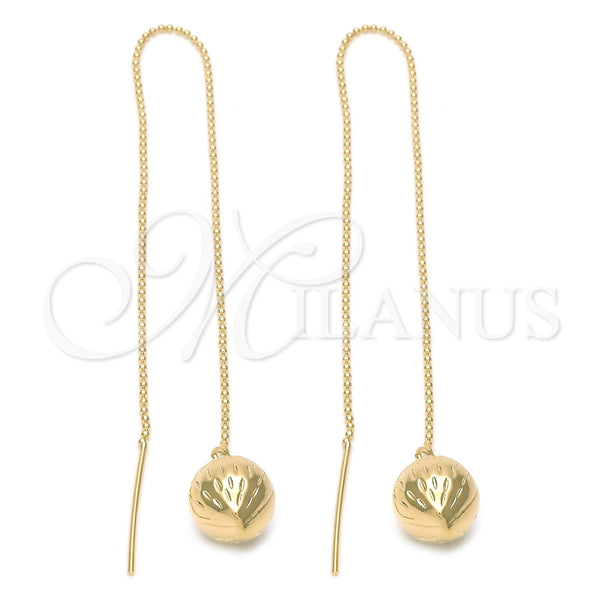 Arete Violador 5.114.002 Oro Laminado, Diseño de Fresa, Pulido, Tono Dorado