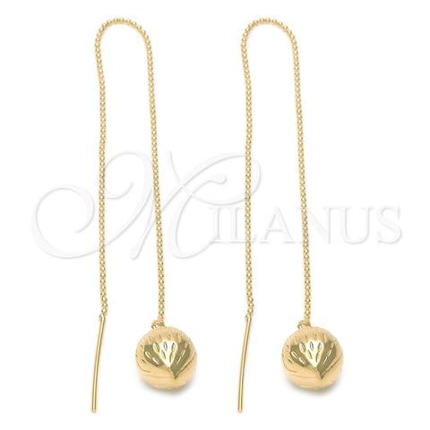 Arete Violador 5.114.002 Oro Laminado, Diseño de Fresa, Pulido, Tono Dorado