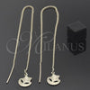 Arete Violador 5.115.002 Oro Laminado, Diseño de Estrella y Luna, Diamantado, Tono Dorado