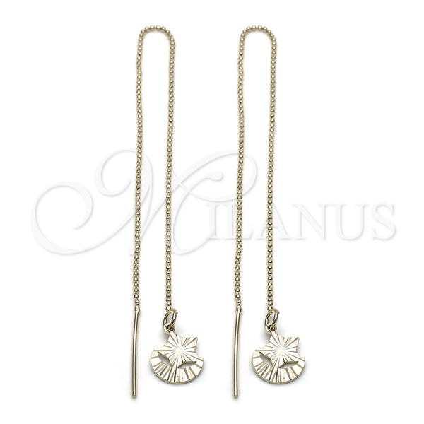 Arete Violador 5.115.002 Oro Laminado, Diseño de Estrella y Luna, Diamantado, Tono Dorado