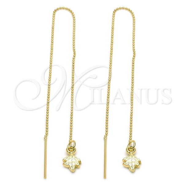 Arete Violador 5.116.003 Oro Laminado, Diseño de Oja, Pulido, Tono Dorado