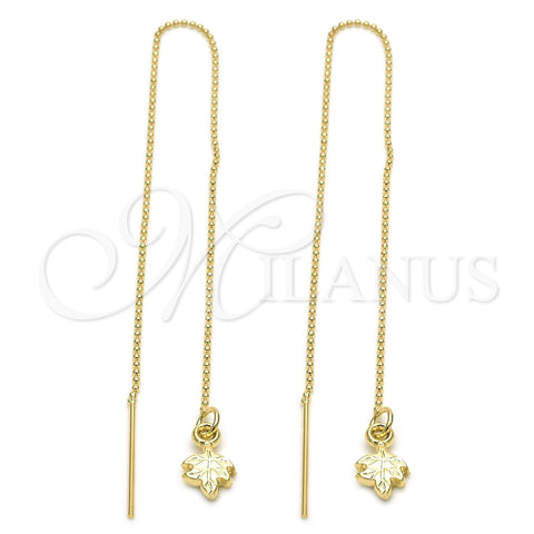 Arete Violador 5.116.003 Oro Laminado, Diseño de Oja, Pulido, Tono Dorado