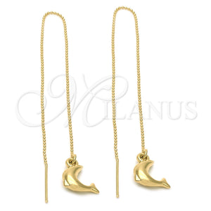 Arete Violador 5.118.011 Oro Laminado, Diseño de Delfín, Pulido, Tono Dorado
