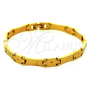 Pulsera Solida 03.63.0534 Oro Laminado, Pulido, Tono Dorado (08 MM Thickness, 8 Inches Length)