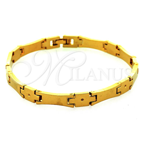 Pulsera Solida 03.63.0534 Oro Laminado, Pulido, Tono Dorado (08 MM Thickness, 8 Inches Length)