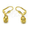 Arete Colgante 5.123.012 Oro Laminado, Diseño de Bola y Disco, Pulido, Tono Dorado