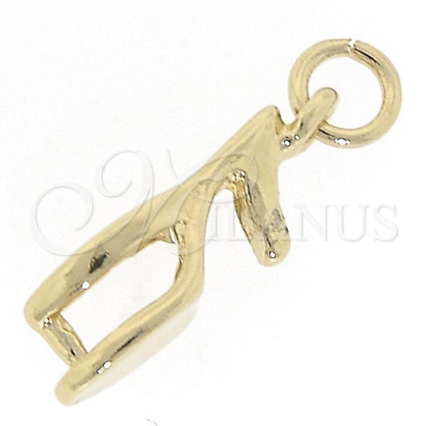 Dije Elegante 5.179.040 Oro Laminado, Diseño de Zapato, Pulido, Tono Dorado