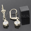 Arete Colgante 5.083.012.1 Oro Laminado, con Blanca Zirconia Cubica, Pulido, Tono Dorado