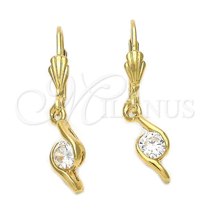Arete Colgante 5.083.012.2 Oro Laminado, con Blanca Zirconia Cubica, Pulido, Tono Dorado