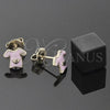 Arete Dormilona 5.126.005 *PROMO* Oro Laminado, Esmaltado Rosado, Tono Dorado