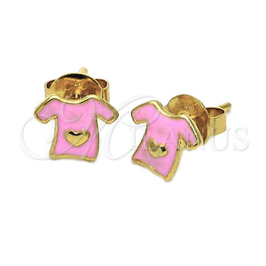 Arete Dormilona 5.126.005 *PROMO* Oro Laminado, Esmaltado Rosado, Tono Dorado