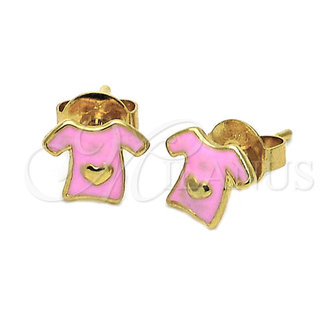 Arete Dormilona 5.126.005 *PROMO* Oro Laminado, Esmaltado Rosado, Tono Dorado