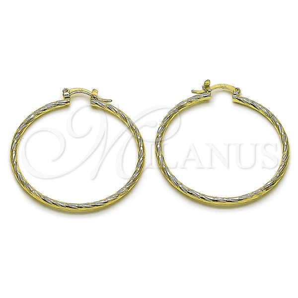 Argolla Mediana 5.136.028.40 Oro Laminado, Cepillado, Tono Dorado