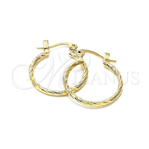 Argolla Pequeña 5.136.031.20 Oro Laminado, Cepillado, Tono Dorado