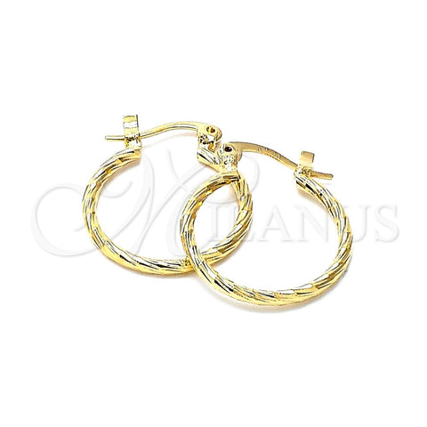 Argolla Pequeña 5.136.031.20 Oro Laminado, Cepillado, Tono Dorado