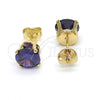 Arete Dormilona 5.128.044 Oro Laminado, con Amatista Zirconia Cubica, Pulido, Tono Dorado