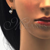 Arete Gancho Frances 5.128.087 Oro Laminado, con Blanca Zirconia Cubica, Pulido, Tono Dorado