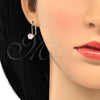Arete Gancho Frances 5.128.093 Oro Laminado, con Rosado Zirconia Cubica, Pulido, Tono Dorado