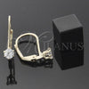 Arete Gancho Frances 5.128.099 Oro Laminado, con Blanca Zirconia Cubica, Pulido, Tono Dorado