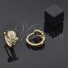 Argolla Huggie 5.130.008 Oro Laminado, Diseño de Flor, Mate, Tono Dorado