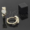 Argolla Huggie 5.131.028 Oro Laminado, con Blanca Zirconia Cubica, Pulido, Tono Dorado