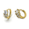 Argolla Huggie 5.131.034 Oro Laminado, con Blanca Zirconia Cubica, Pulido, Tono Dorado
